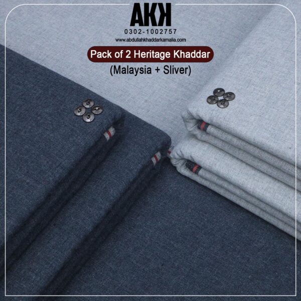 PACK OF 2 COTTON KHADDI ( MASLAYSA +SLIVER)