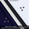 PACK OF 4 BOSKI ( Jet Black  +Navy Blue Boski +Cream+Off White )