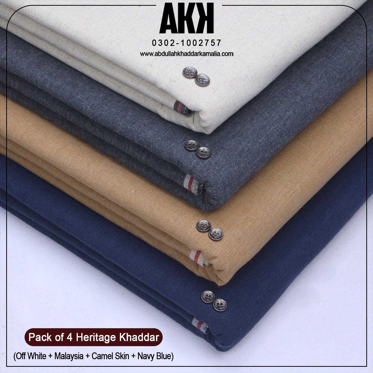 PACK OF 4( Camel Skin+Off White+Malaysia+Navy Blue)