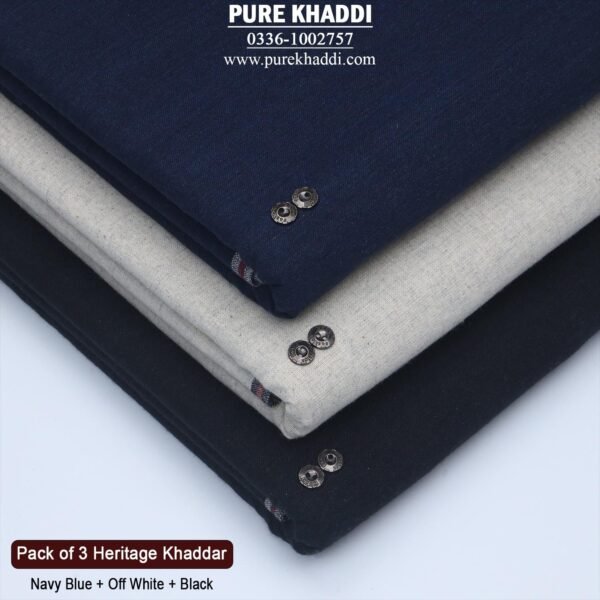 PACK OF 3(Navy Blue+Off White+Black)